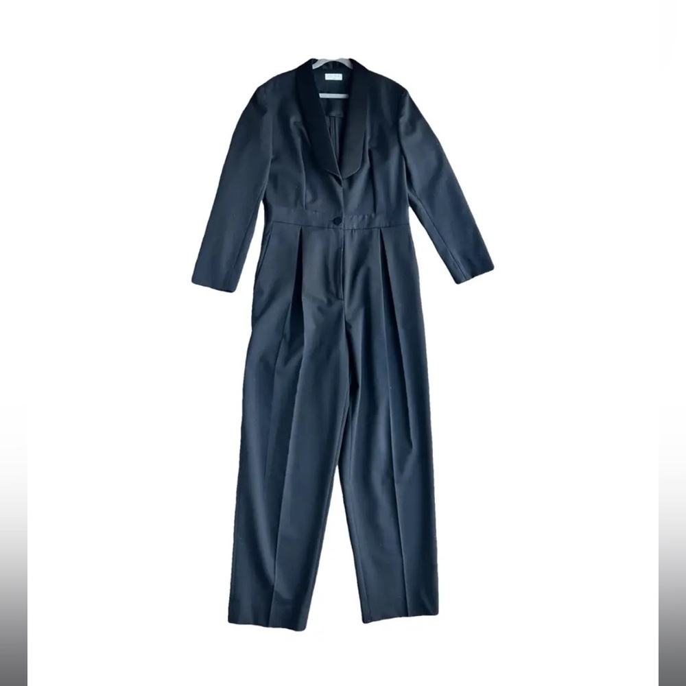 Sandro wool tuxedo style long sleeve jump suit